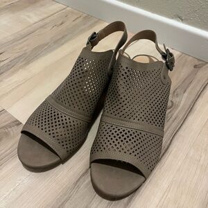 Tan faux leather sandals